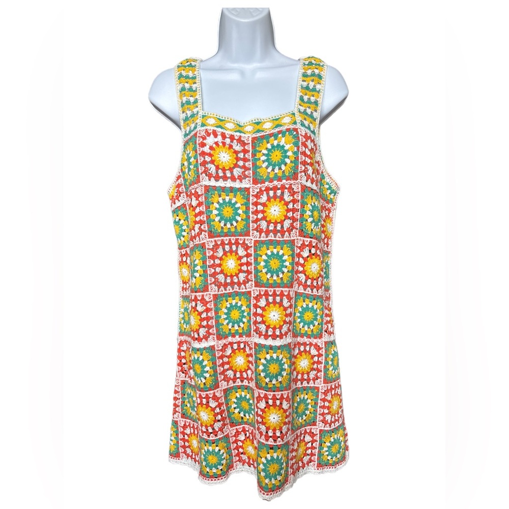 Colorful Crochet Patterned Dress